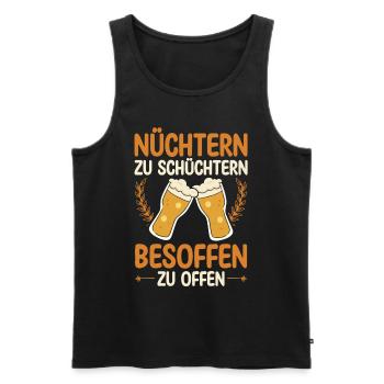 Shy Drunk Funny Tea - Men's Premium Organic Tank Top - black - Front - Michal (187cm)