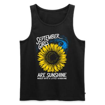 September Birthday Girl Sunflower - Men's Premium Organic Tank Top - black - Front - AI Model Male 178 light (178cm)