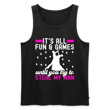 Ballroom Dance Ballroom Dancers Ballroom Dancers - Men's Premium Organic Tank Top - black - Front - AI Model Male 178 light (178cm)