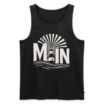 Moin - Northern Germany Lighthouse Design - Men's Premium Organic Tank Top - black - Front - Michal (187cm)