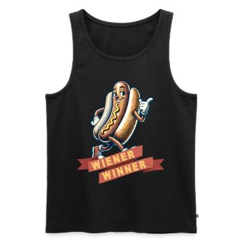 Wiener Winner 4 Juillet Memorial Day - Débardeur bio Premium Homme - noir - Devant - Michal (187cm)