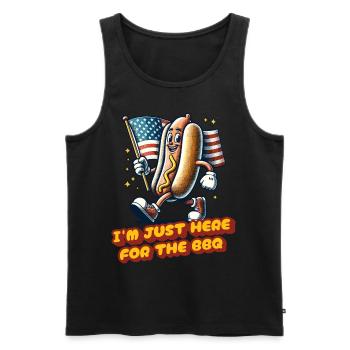 Ici pour le barbecue du 4 juillet Memorial Day Independence - Débardeur bio Premium Homme - noir - Devant - Michal (187cm)