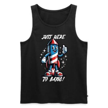 Hier Zu Knallen Amerikanische Flagge - Männer Premium Bio Tank Top - Schwarz - Vorne - AI Model Male 178 light (178cm)