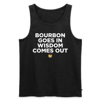 Funny bourbon wisdom t-shirt - Men's Premium Organic Tank Top - black - Front - Michal (187cm)