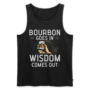 Funny bourbon wisdom t-shirt - Men's Premium Organic Tank Top - black - Front - Michal (187cm)
