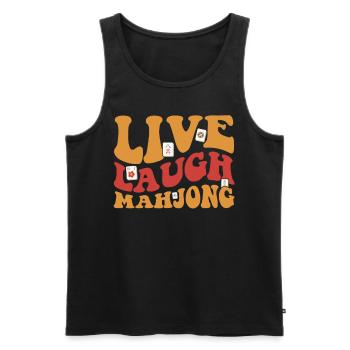 Live Laugh Mahjong T-shirt - Débardeur bio Premium Homme - noir - Devant - Michal (187cm)