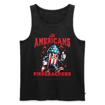 All American Firecrackers Funny Fireworks Design - Männer Premium Bio Tank Top - Schwarz - Vorne - Michal (187cm)