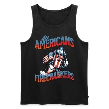 Tous les pétards américains 4 juillet Memorial Day - Débardeur bio Premium Homme - noir - Devant - Michal (187cm)