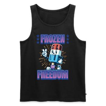 Frozen For Freedom Crème glacée au drapeau américain - Débardeur bio Premium Homme - noir - Devant - AI Model Male 178 light (178cm)