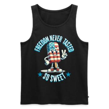 Taste of Freedom 4 juillet Ice Cream Design - Débardeur bio Premium Homme - noir - Devant - Michal (187cm)
