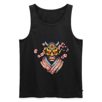 Oni Demons Mask Japanese Demon Culture Yokai - Men's Premium Organic Tank Top - black - Front - AI Model Male 178 light (178cm)
