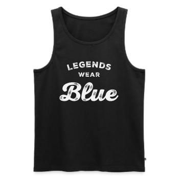 Legends Wear Blue Team Spirit Game Gear Color War - Men's Premium Organic Tank Top - black - Front - AI Model Male 178 light (178cm)