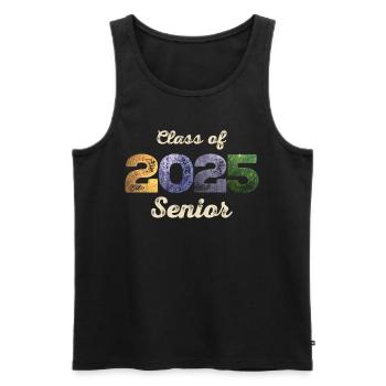 Vintage Back to School 2025 - Senior Class of 2025 - Men's Premium Organic Tank Top - black - Front - AI Model Male 178 light (178cm)