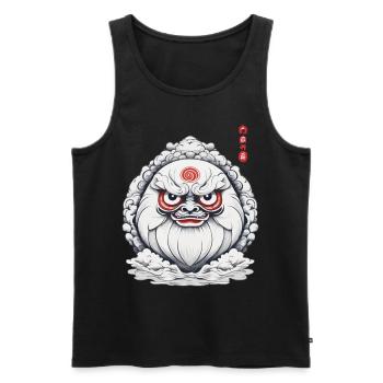 Japanischer Daruma Ästhetik Vintage Design - Männer Premium Bio Tank Top - Schwarz - Vorne - AI Model Male 178 light (178cm)