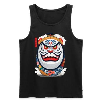 Japanischer Daruma Aesthetic Yokai Streetwear - Männer Premium Bio Tank Top - Schwarz - Vorne - AI Model Male 178 light (178cm)