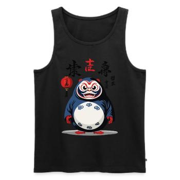 Japonais Daruma Esthétique Yokai Vintage Design - Débardeur bio Premium Homme - noir - Devant - Michal (187cm)