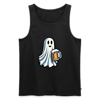 Lustige Halloween Party Geist für Saufende - Männer Premium Bio Tank Top - Schwarz - Vorne - AI Model Male 178 light (178cm)