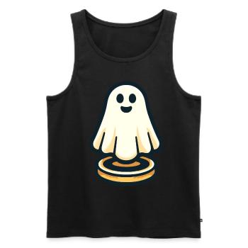 Funny Vintage Ghost Retro Art Style Halloween - Männer Premium Bio Tank Top - Schwarz - Vorne - AI Model Male 178 light (178cm)