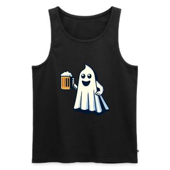 Drôle Boozing Ghost Halloween Party - Débardeur bio Premium Homme - noir - Devant - Michal (187cm)