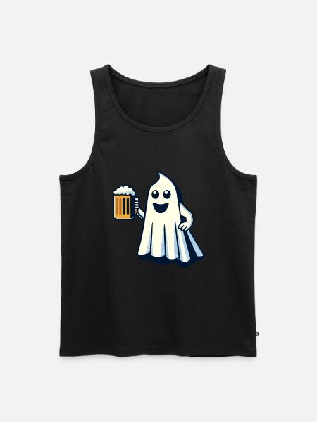 Funny Boozing Ghost Halloween Party - Men's Premium Organic Tank Top - black