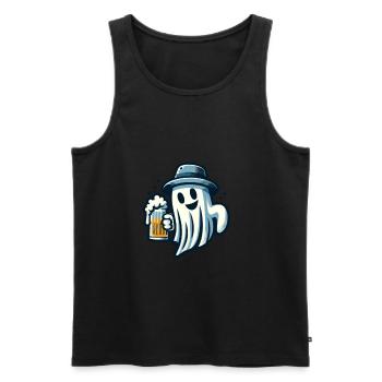 Boire fantôme drôle Halloween fête bière - Débardeur bio Premium Homme - noir - Devant - Michal (187cm)