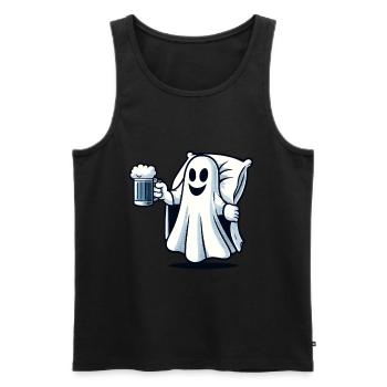 Boire Ghost Beer Lover Halloween Party - Débardeur bio Premium Homme - noir - Devant - Michal (187cm)