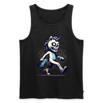 Zombie Licorne Mort-vivant Créature mystique - Débardeur bio Premium Homme - noir - Devant - Michal (187cm)