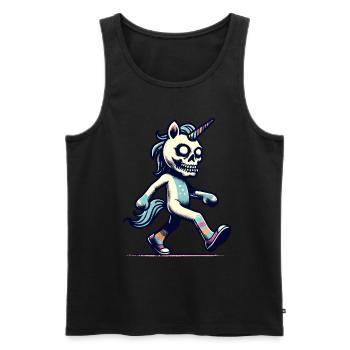 Zombie Licorne Mort-vivant Créature mystique - Débardeur bio Premium Homme - noir - Devant - Michal (187cm)