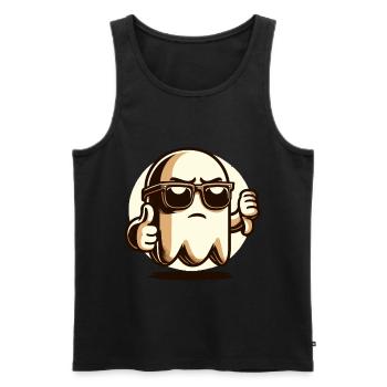 Cool Ghost Funny Halloween Party Design - Men's Premium Organic Tank Top - black - Front - Michal (187cm)
