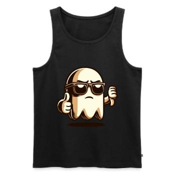 Cool fantôme drôle fête d’Halloween - Débardeur bio Premium Homme - noir - Devant - Michal (187cm)
