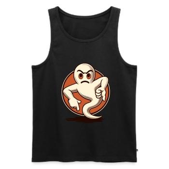 Cool Ghost Donne Pouces Vers Le Bas Drôle Fête D’Halloween - Débardeur bio Premium Homme - noir - Devant - Michal (187cm)