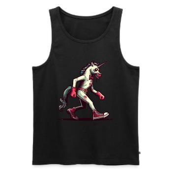 Zombie Licorne Mort-vivant Créature mystique - Débardeur bio Premium Homme - noir - Devant - Michal (187cm)