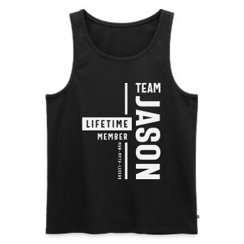 Team Jason Lifetime Member Funny Name Jason - Men's Premium Organic Tank Top - black - Front - AI Model Male 178 light (178cm)