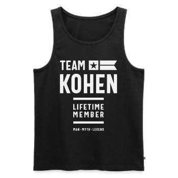 Team Kohen Lebenslanges Mitglied Lustiger Name Kohen - Männer Premium Bio Tank Top - Schwarz - Vorne - AI Model Male 178 light (178cm)