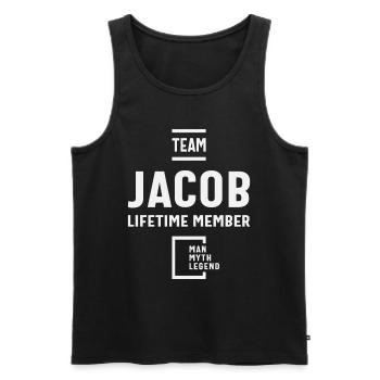 Team Jacob Lifetime Member Funny Name Jacob - Men's Premium Organic Tank Top - black - Front - Michal (187cm)