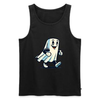 Funny Vintage Ghost Retro Art Style - Men's Premium Organic Tank Top - black - Front - AI Model Male 178 light (178cm)