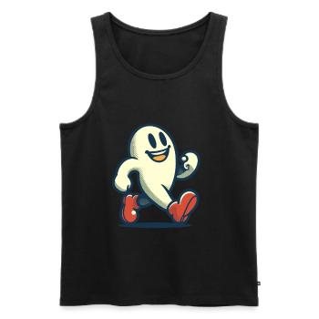 Funny Vintage Ghost Retro Art Style - Men's Premium Organic Tank Top - black - Front - AI Model Male 178 light (178cm)