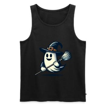 Lustiger Hexengeist Hexenbesen Halloween Spaß - Männer Premium Bio Tank Top - Schwarz - Vorne - Michal (187cm)
