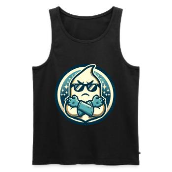 Cool Ghost Vintage Art Style Spooky Season - Men's Premium Organic Tank Top - black - Front - Michal (187cm)