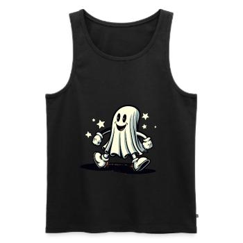 Funny Vintage Ghost Retro Art Style Halloween - Männer Premium Bio Tank Top - Schwarz - Vorne - AI Model Male 178 light (178cm)