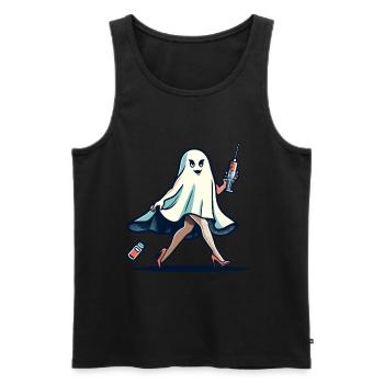 Infirmière drôle Costume de fête d’Halloween - Débardeur bio Premium Homme - noir - Devant - Michal (187cm)