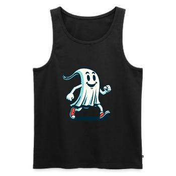 Funny Vintage Ghost Retro Art Style - Men's Premium Organic Tank Top - black - Front - AI Model Male 178 light (178cm)