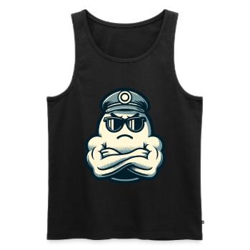 hCool Ghost Muscular Bodybuilder Halloween Party - Männer Premium Bio Tank Top - Schwarz - Vorne - AI Model Male 178 light (178cm)