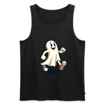 Drôle Vintage Fantôme Rétro Art Style Halloween - Débardeur bio Premium Homme - noir - Devant - Michal (187cm)
