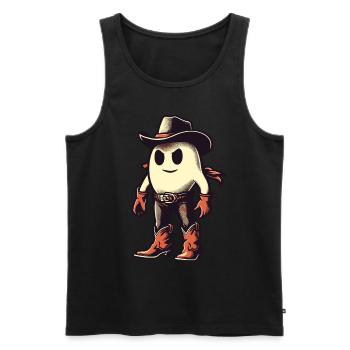 Drôle Cowboy fantôme Halloween costume - Débardeur bio Premium Homme - noir - Devant - Michal (187cm)