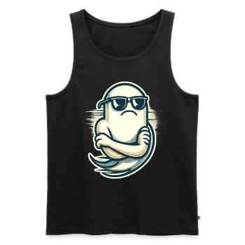 Cool Ghost Vintage Art Style Halloween Party - Men's Premium Organic Tank Top - black - Front - Michal (187cm)