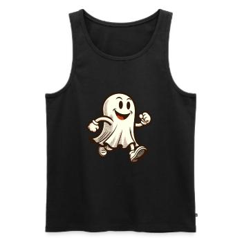 Lustiger Vintage Geist Retro Kunststil Halloween - Männer Premium Bio Tank Top - Schwarz - Vorne - AI Model Male 178 light (178cm)