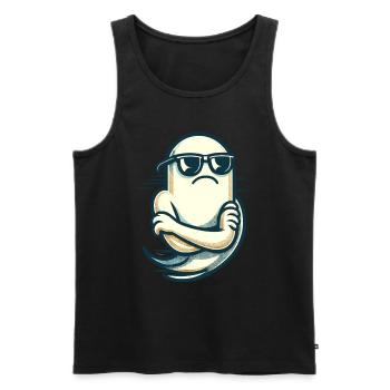 Cool fantôme Vintage Style artistique Drôle Halloween - Débardeur bio Premium Homme - noir - Devant - AI Model Male 178 light (178cm)