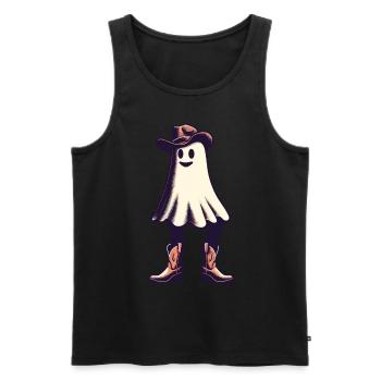 Lustiger Cowboy Geist Halloween Party - Männer Premium Bio Tank Top - Schwarz - Vorne - Michal (187cm)