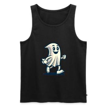 Drôle Vintage Fantôme Rétro Art Style Halloween - Débardeur bio Premium Homme - noir - Devant - Michal (187cm)